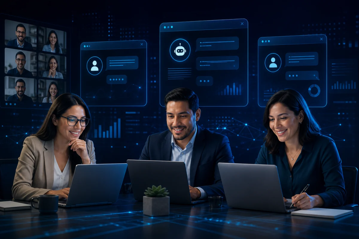 Profesionales en formación virtual sobre plataformas de inteligencia artificial